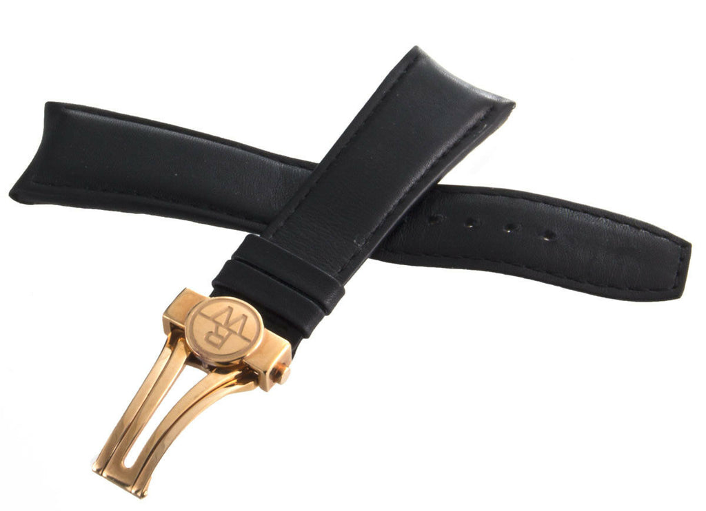 Raymond Weil Men's 22mm x 18mm Black Leather Watch Band