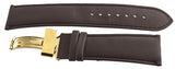 King Master 24mm Brown Leather Gold-tone Buckle Watch Band Strap