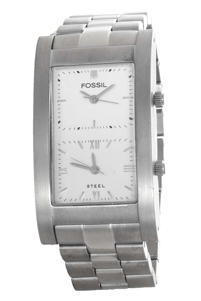 Men's Fossil Arkitekt Stainless Steel Silver Two Dial Watch FS2751