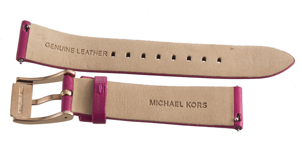 Michael Kors 18mm Pink Leather Gold Buckle Band