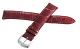 David Yurman 15mm Red Shiny Leather Silver Buckle Watch Band