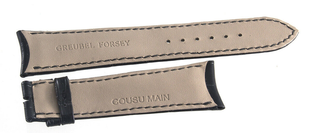 Greubel Forsey 22mm x 18mm Black Leather Watch Band Strap