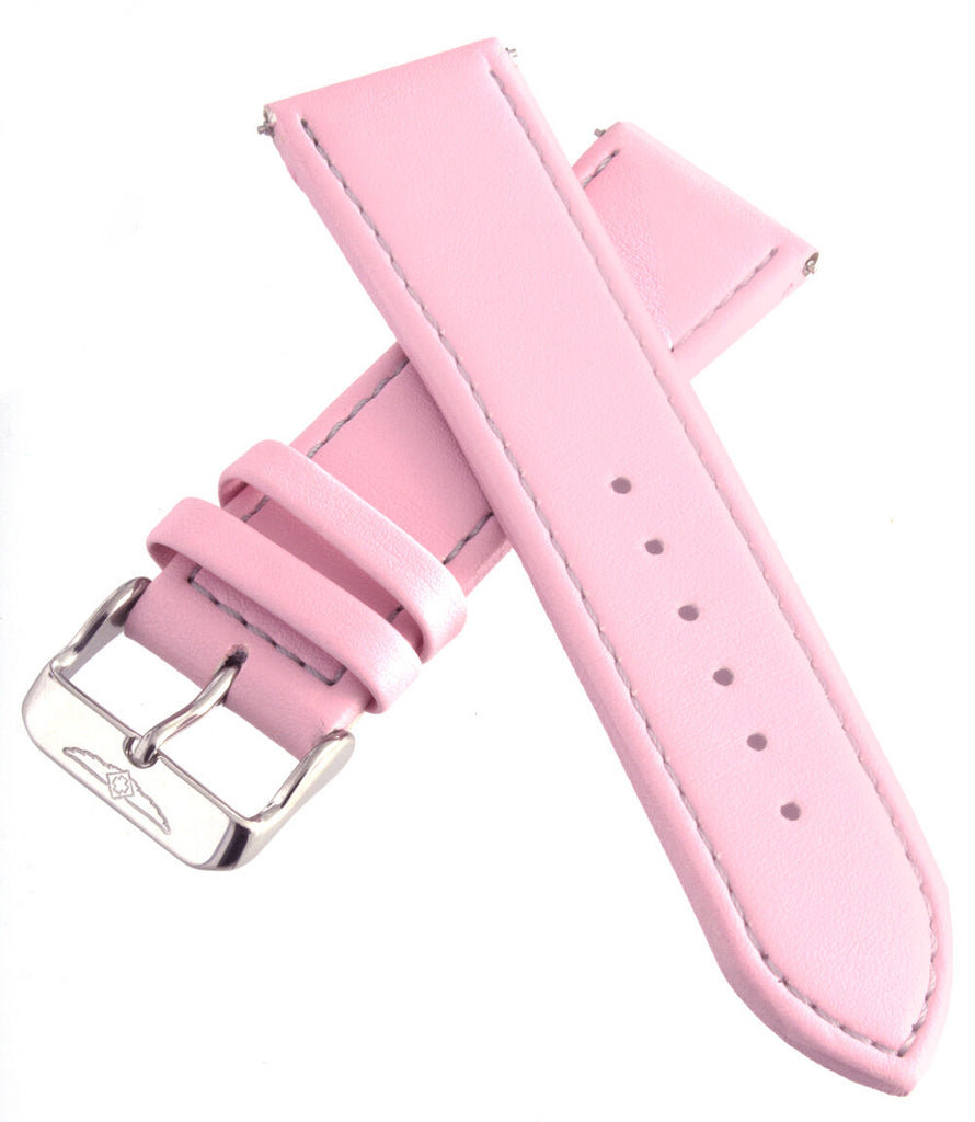 Invicta 24mm Women's Pink Leather Watch Band Strap Silver Pin Buckle