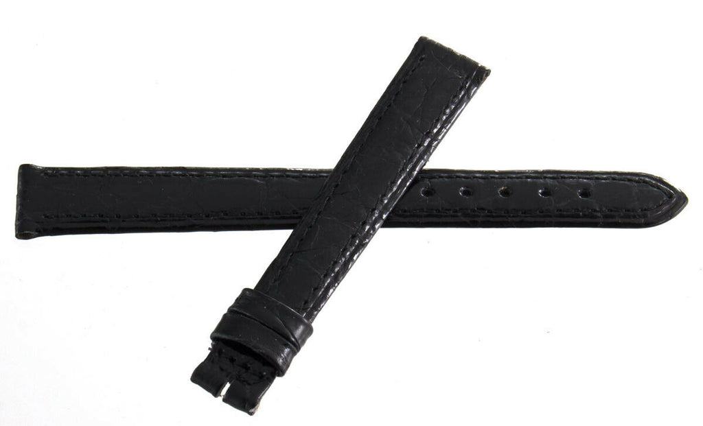 Longines 12mm x 11mm Black  Leather Watch Band