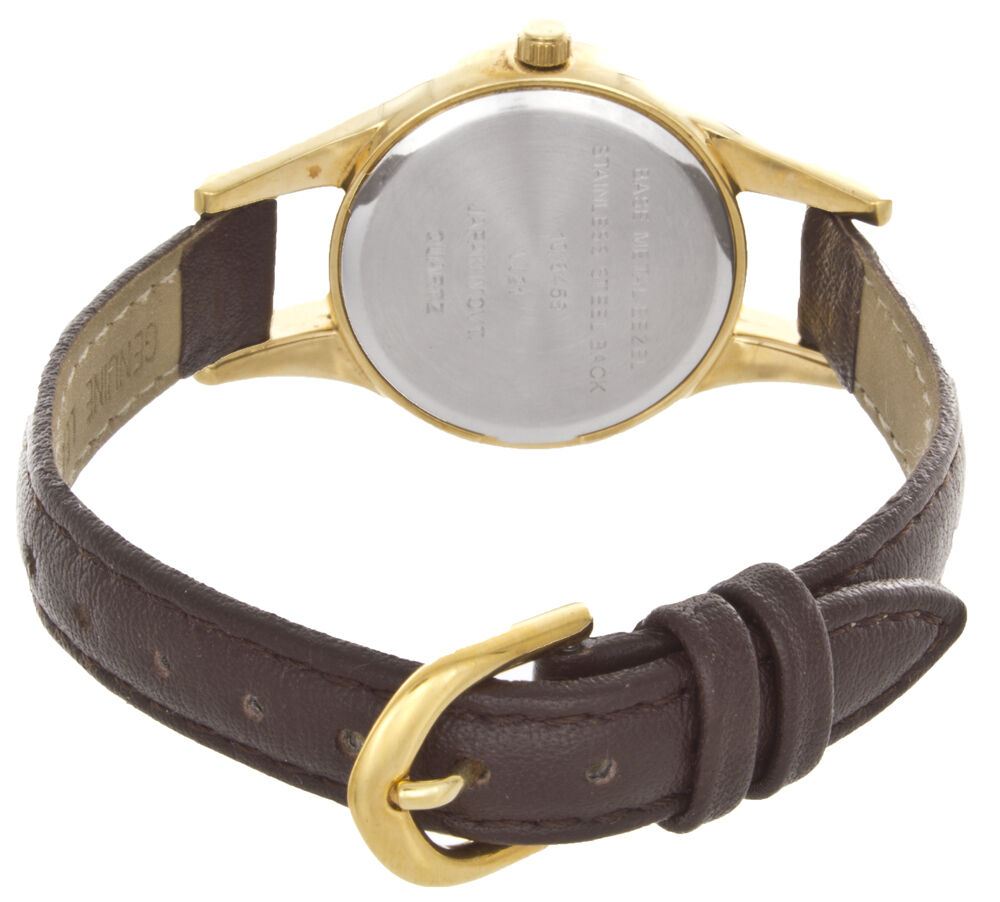 Anne Klein Women's MOP Dial Brown Leather Gold-tone Quartz Watch 10/8456MPBN
