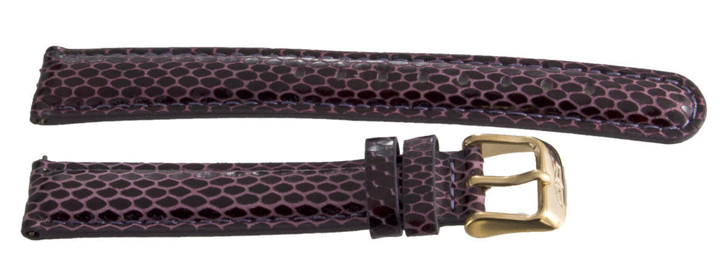 Invicta Womens 16mm x 14mm Dark Purple Leather Rose Gold Buckle Watch Band