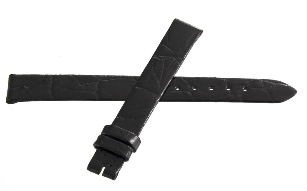 Longines 11mm x 10mm Black Shiny Leather Watch Band L682101276