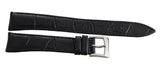 Raymond Weil 19mm Black Leather Watch Band With Silver Buckle V2.14
