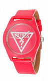 GUESS TRIANGLE LOGO HOT PINK PATENT LEATHER STRAP LADY WATCH W65014L3