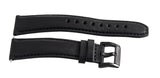 Movado Bold 18mm Women's Black Genuine Leather Black Buckle Watch Band 1190