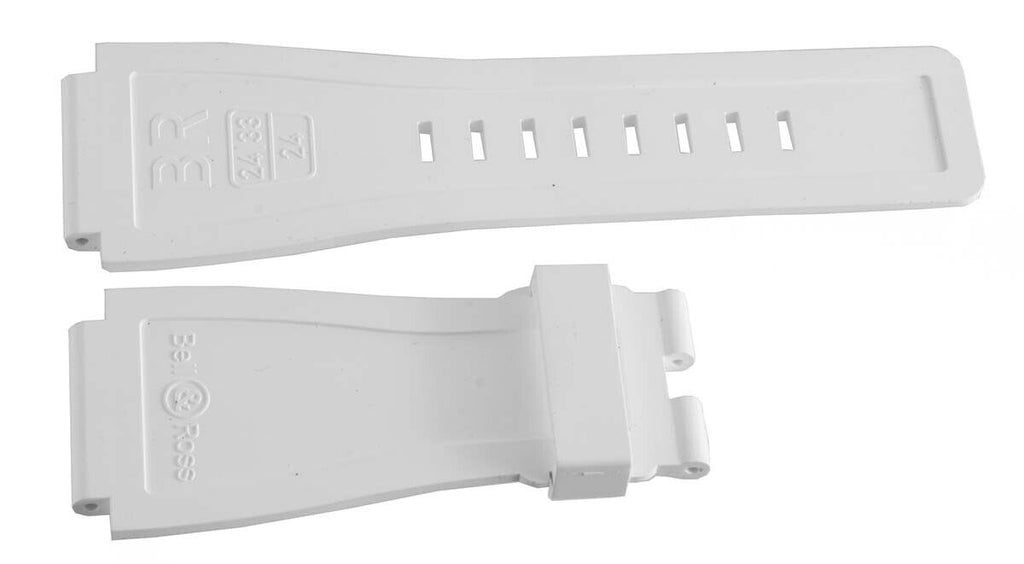 New Original Bell & Ross Mens White Rubber Watch Strap Band 24mm x 24mm