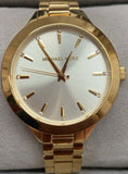 Michael Kors MK3465 Slim Runway Gold Dial Gold Tone Stainless Women's Watch