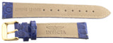 Invicta 18mm Blue Embossed Leather Watch Band Gold Tone Buckle