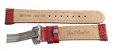 Joe Rodeo 20mm Red Leather Watch Band Strap With Silver Tone Buckle