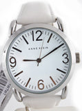 Anne Klein Womens AK1551WTWT Stainless Steel White Dial White Leather Band WATCH