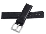 LOCMAN Men's 20mm x 20mm Black Lizard Leather Watch Band Strap W/Silver Buckle