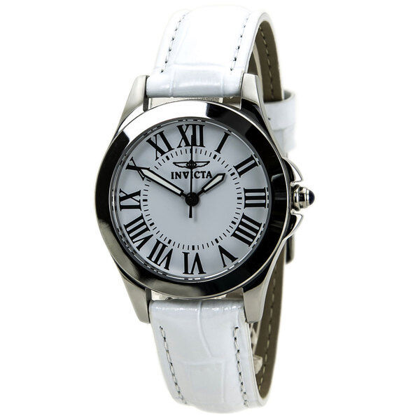 Invicta Women's Angel White Dial Leather Band Analog Watch 15935