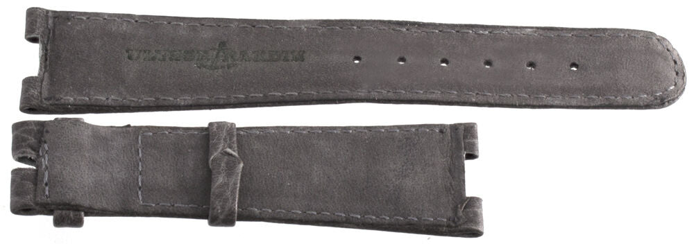 Genuine Ulysse Nardin NOS 20x16mm Grey Leather Watch Band Strap