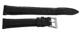 Raymond Weil Geneve 15mm x 13mm Black Lizard Leather Silver Buckle Watch Band