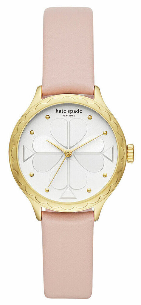 Kate Spade KSW1537 Rosebank Scallop White Dial Pink Leather Strap Women's Watch