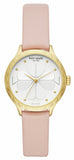Kate Spade KSW1537 Rosebank Scallop White Dial Pink Leather Strap Women's Watch