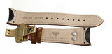 Aqua Master Mens 26mm Brown Leather Gold Buckle Watch Band Strap