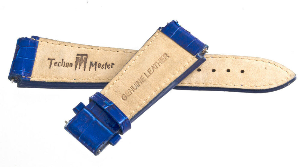 Techno Master 26mm Blue Genuine Leather Watch Band Strap