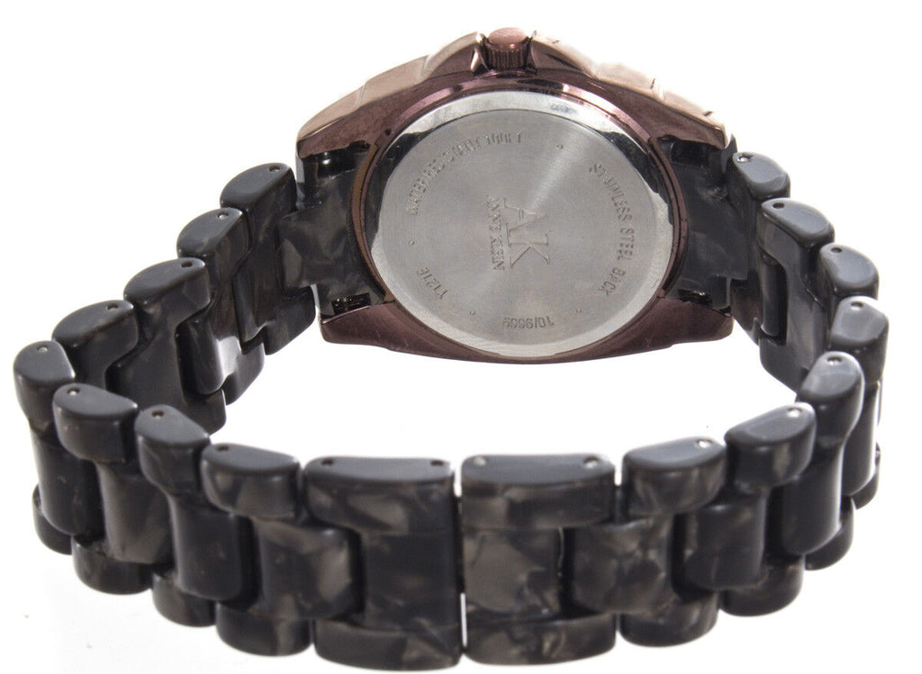 Anne Klein Women's Swarovski Crystal Accented MOP Dial Leather Watch 10/9669