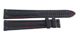 Zenith 20mm x 16mm Black Leather Watch Band Strap W/Red Stiching 20-099 XXL