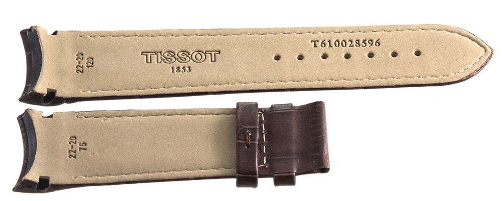Tissot 22mm x 20mm Brown Alligator Leather Band Strap T610028596