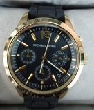 Michael Kors Women's Jet Set Black Dial Silicone Strap Chronograph Watch MK5408