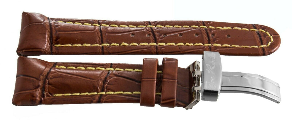 Joe Rodeo 22mm Brown Leather Watch Band Strap With Silver Tone Buckle