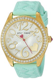 Betsey Johnson Womens Mother of Pearl Dial Gold Tone Case Watch BJ00048-171