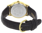 GUESS Mens White Dial Black Genuine Leather Strap Quartz Watch 34mm
