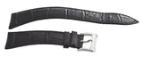 Raymond Weil 19mm x 16mm Black Leather Silver Buckle Watch Band V2.16