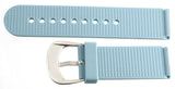 Grimoldi Mens 22mm Blue Rubber Watch Band Strap with Silver Tone Pin Buckle