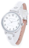 Anne Klein Women's White Leather Silver Case White Dial Watch AK/1311
