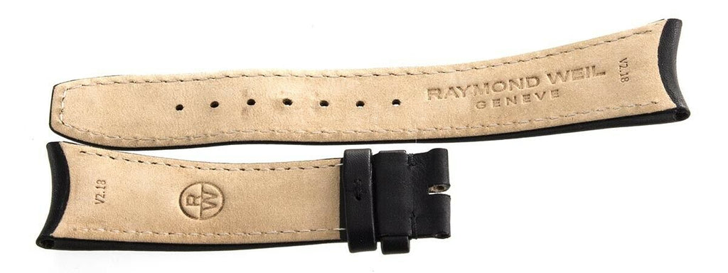 Raymond Weil Men's 22mm x 18mm Black Leather Watch Band V2.18