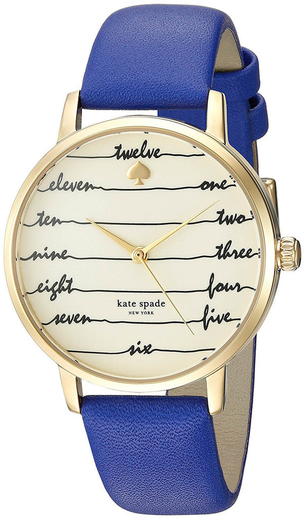 Kate Spade KSW1238 New York Beige Dial Blue Leather Strap Women's Watch
