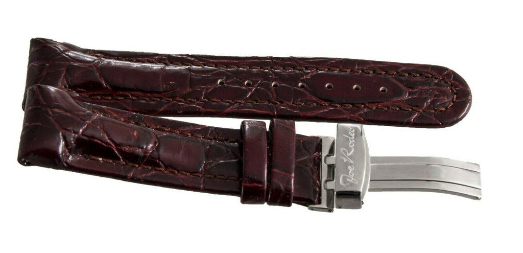 Joe Rodeo 22mm Dark Brown Leather Watch Band Strap With Silver Tone Buckle