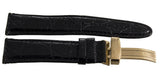 Joe Rodeo 22mm Black Leather Watch Band Strap With Gold Tone Buckle