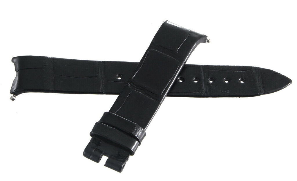 PIAGET 21mm x 16mm Black Leather Watch Band Strap FYL