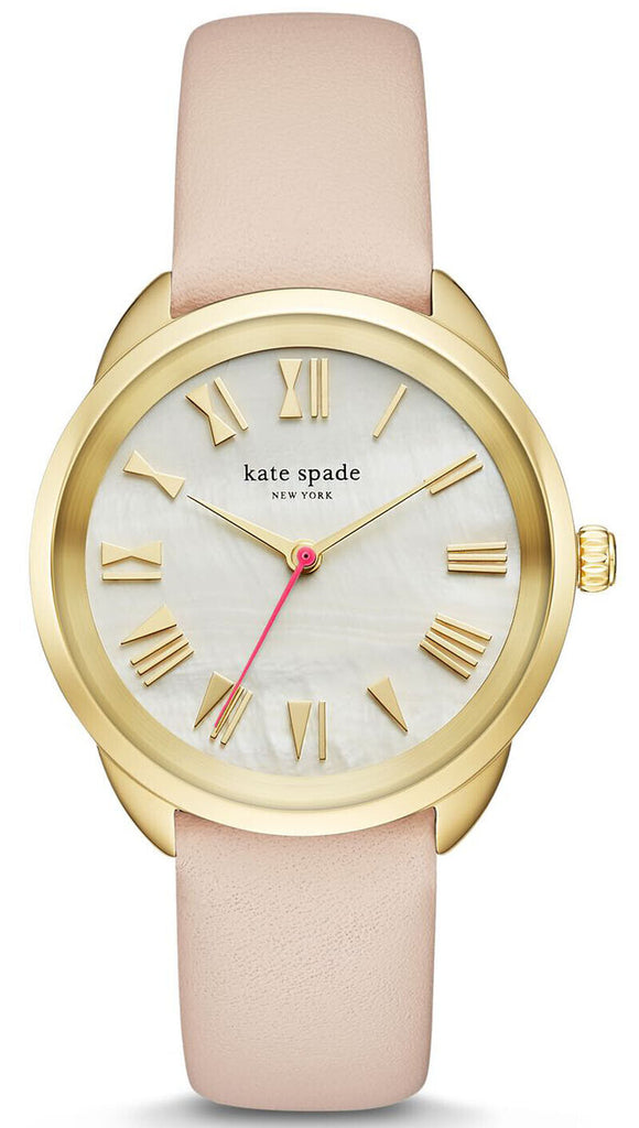 Kate Spade KSW1247 New York MOP Dial Pink Leather Strap Women's Watch