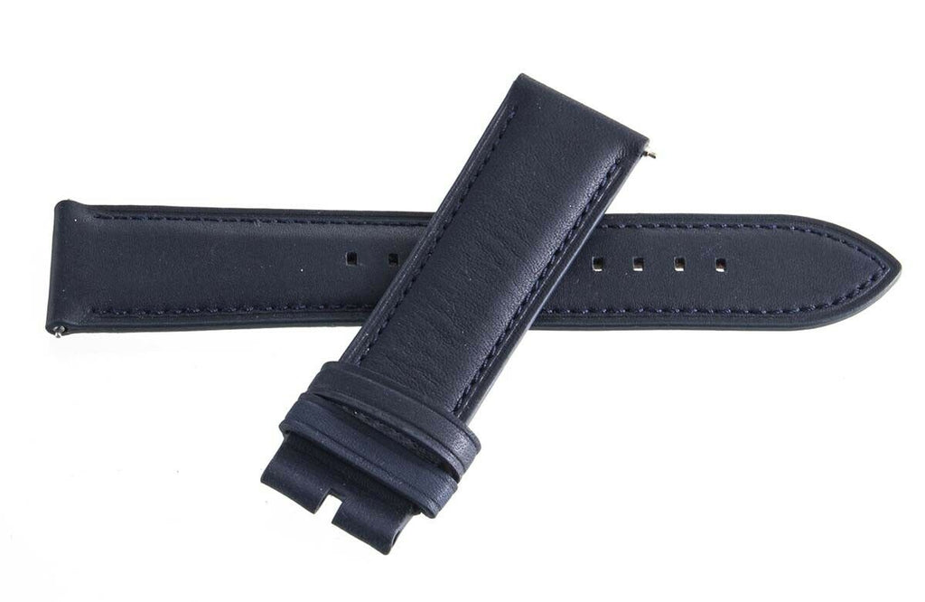 Men's 22mm x 20mm Navy Blue Leather Fossil Watch Band Strap