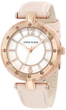Anne Klein 10/9994RGLP White Dial Pink Leather Strap Women's Watch