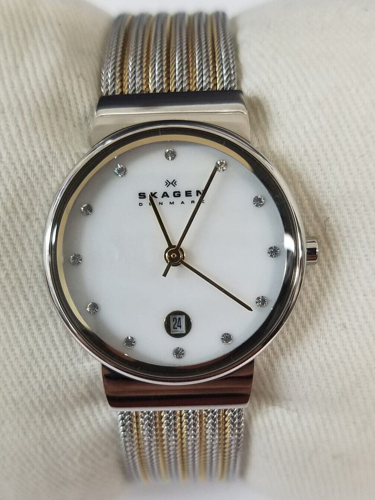 Skagen 355SSGS Ancher Mother of Pearl Dial Two Tone Stainless Women's Watch