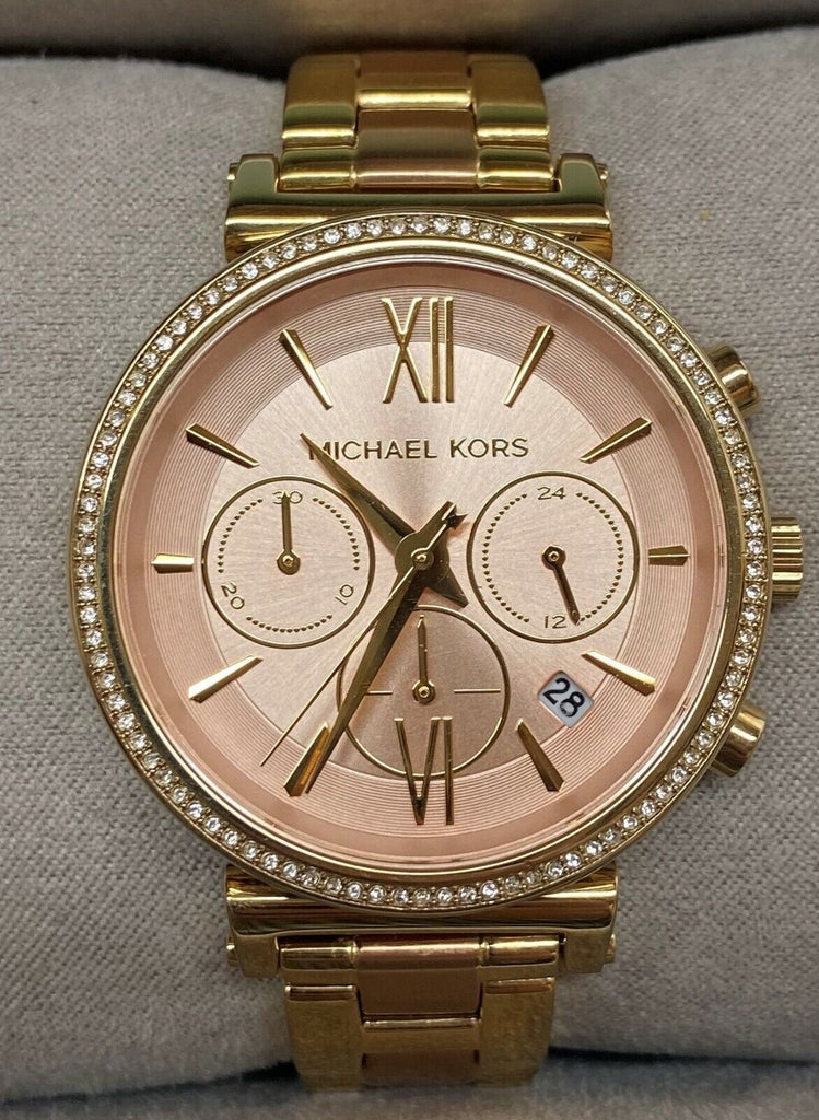 MICHAEL KORS SOFIE CRYSTALS ROSE GOLD CHRONOGRAPH WOMEN'S MK6584 WATCH