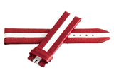 Tissot 21mm x 20mm Red & White Stripe Leather Band Strap