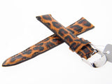 Brand New Michele 18mm Natural Cheetah Print Patent Leather Watch Band Strap
