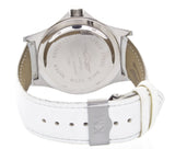 King Master Men's Silver Dial White Leather Band Watch